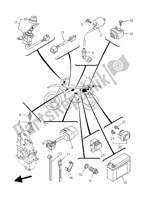 Tutte le parti per il Elettrico 1 del Yamaha TT R 90E 2006