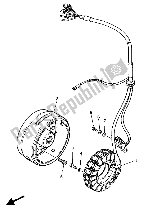 Tutte le parti per il Generatore del Yamaha XT 600E 1991