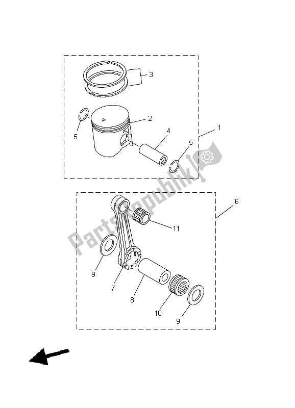 All parts for the Optional Parts 1 of the Yamaha YZ 250 2010