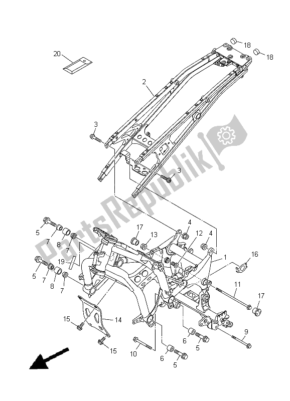 Toutes les pièces pour le Cadre du Yamaha XT 1200Z Tenere 2012