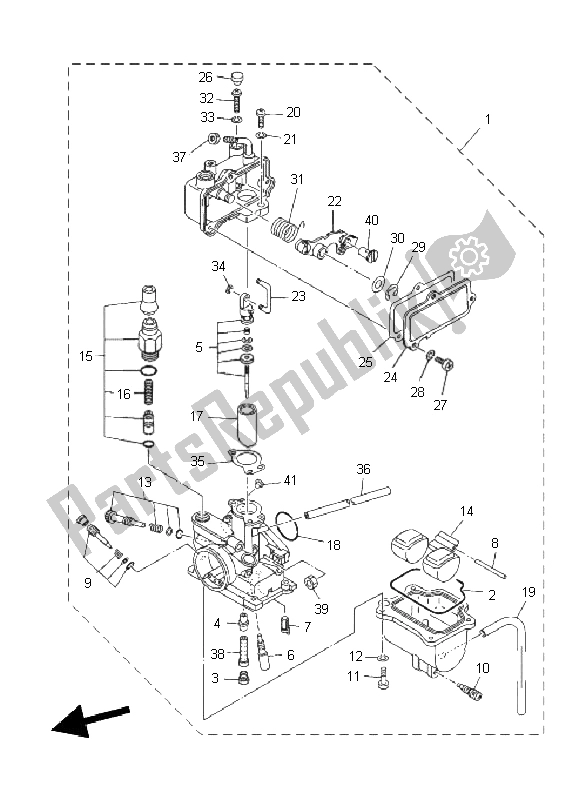All parts for the Carburetor of the Yamaha TT R 110E 2011