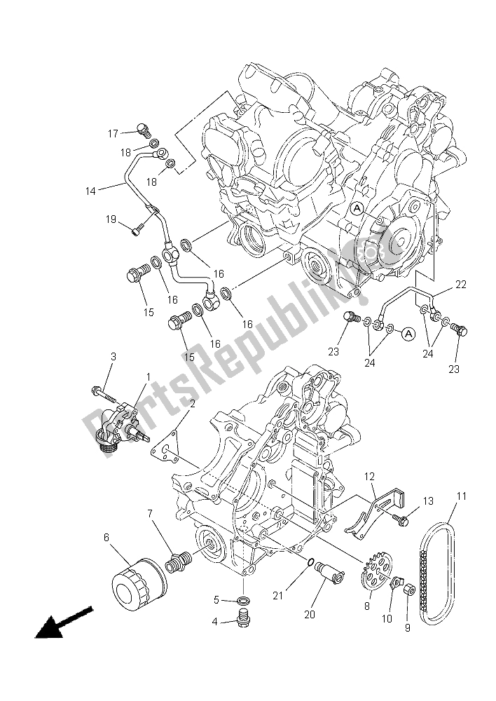 All parts for the Oil Pump of the Yamaha YFM 700 Fwad Grizzly EPS 2015