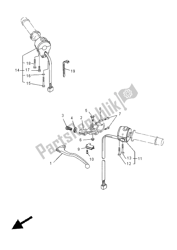 Todas las partes para Interruptor De Palanca Y Palanca de Yamaha XT 660 ZA Tenere 2012