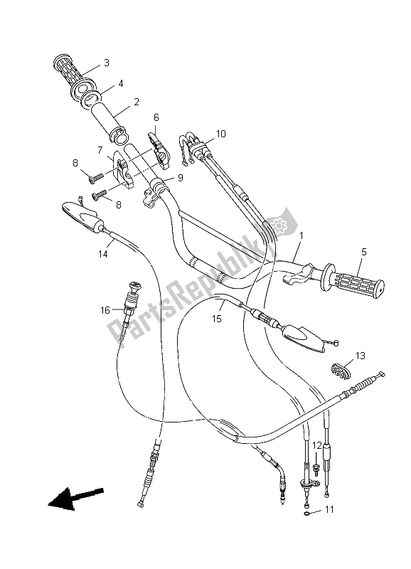 Wszystkie części do Uchwyt Kierownicy I Kabel Yamaha TT R 125 SW LW 2009