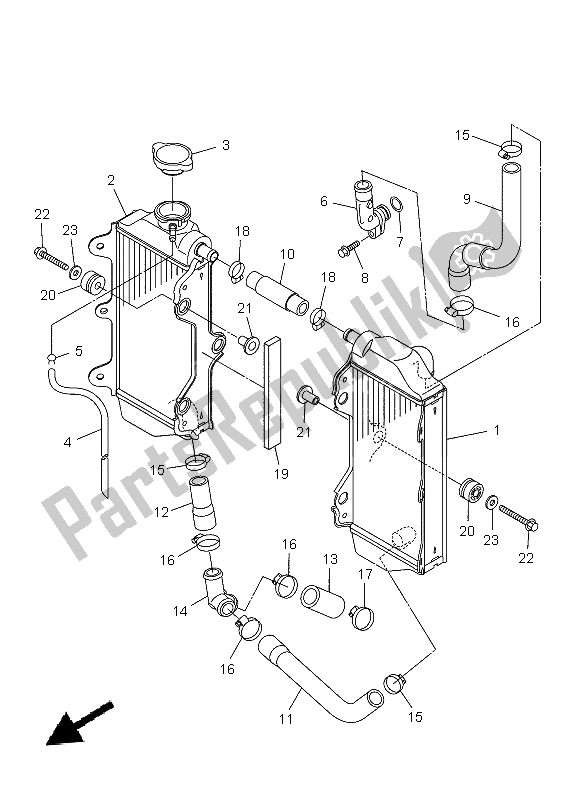 All parts for the Radiator & Hose of the Yamaha YZ 250F 2013