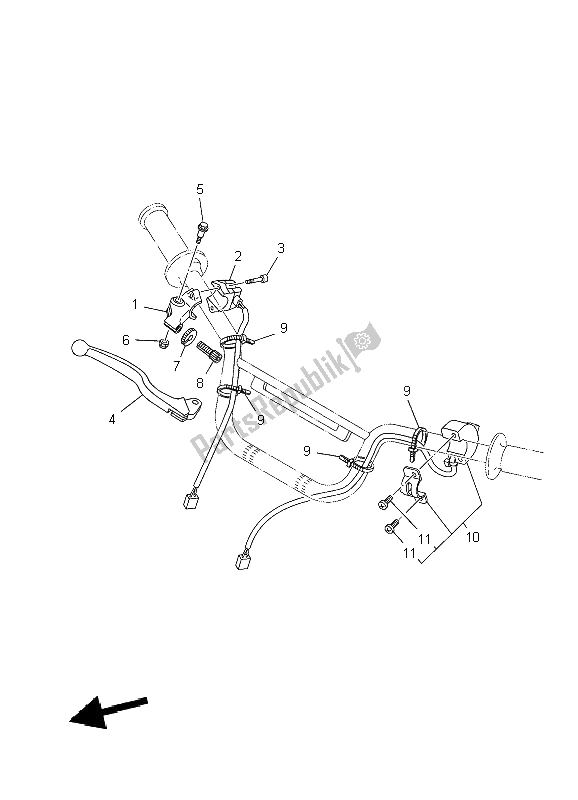 Toutes les pièces pour le Interrupteur Et Levier De Poignée du Yamaha TT R 110E 2009