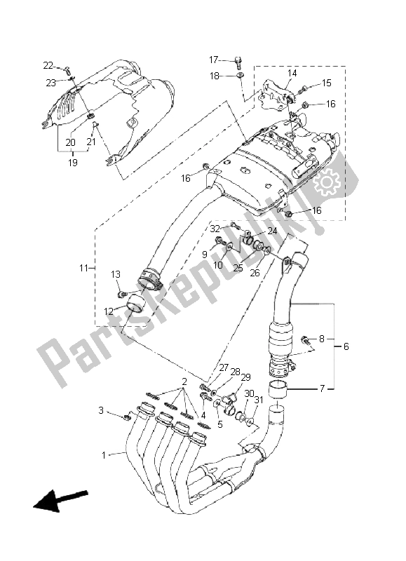 Wszystkie części do Wydechowy Yamaha FZ6 S 600 2006