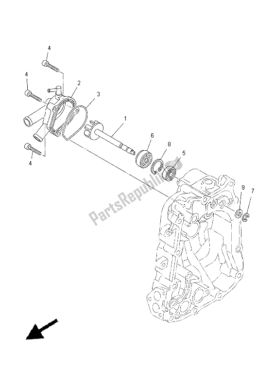 All parts for the Water Pump of the Yamaha YP 400R 2015