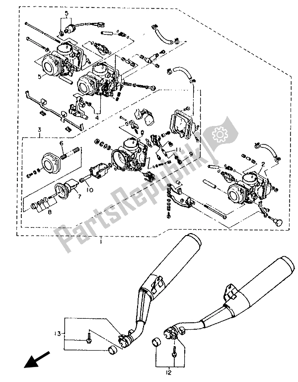 All parts for the Alternate (engine) of the Yamaha XJ 600S Diversion 1993