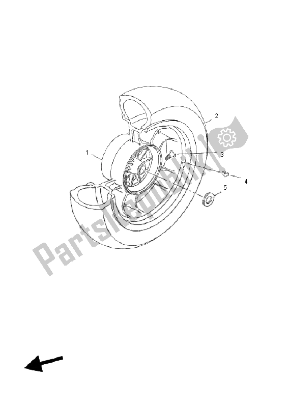 All parts for the Rear Wheel of the Yamaha YP 125R X MAX 2011