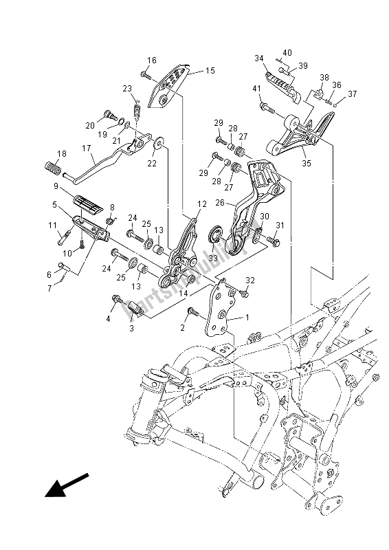 Todas as partes de Suporte E Apoio Para Os Pés 2 do Yamaha MT-07 A 700 2015