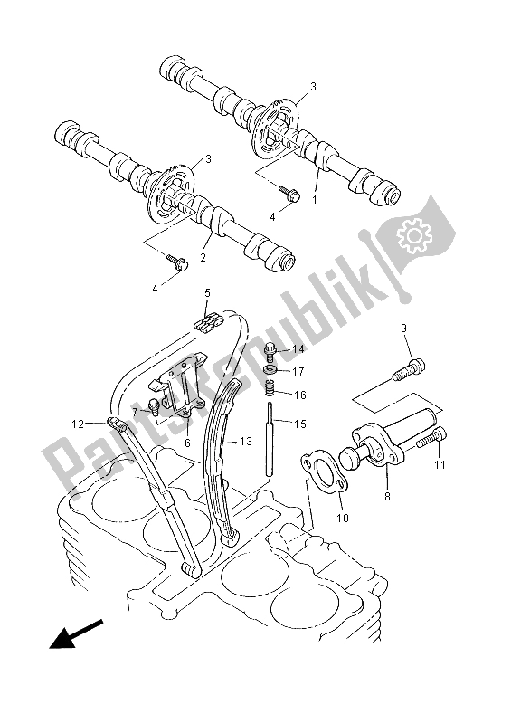 All parts for the Camshaft & Chain of the Yamaha XJR 1300C 2015