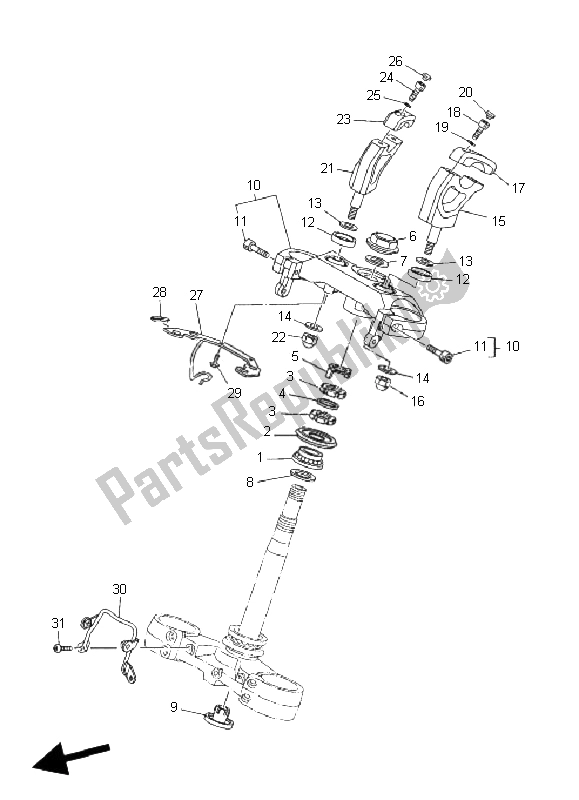 Todas as partes de Direção do Yamaha MT 01 5 YU4 1670 2006