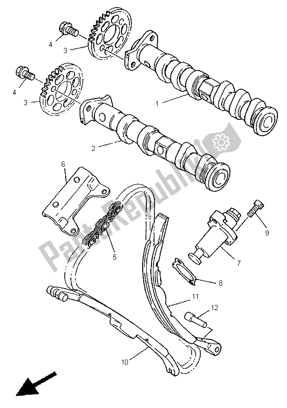 Todas las partes para árbol De Levas Y Cadena de Yamaha TDM 850 1996