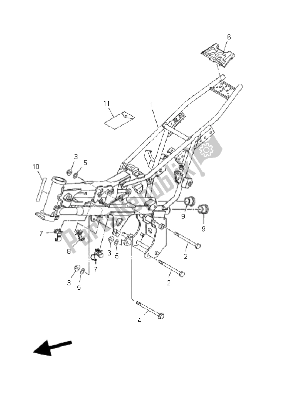 Tutte le parti per il Telaio del Yamaha TT R 110E 2008