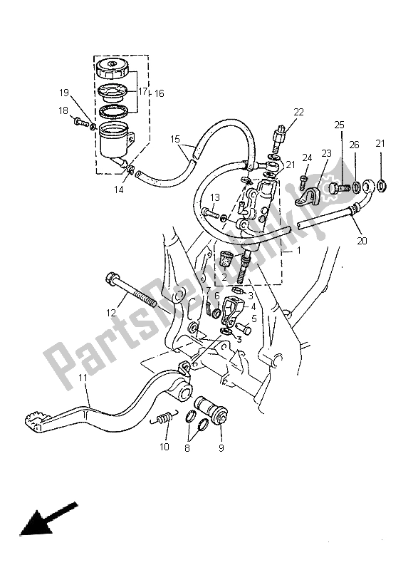 Tutte le parti per il Pompa Freno Posteriore del Yamaha TT 600E 1996