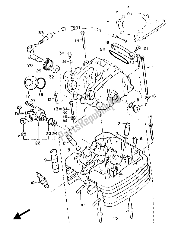 Tutte le parti per il Testata del Yamaha XT 600 1987