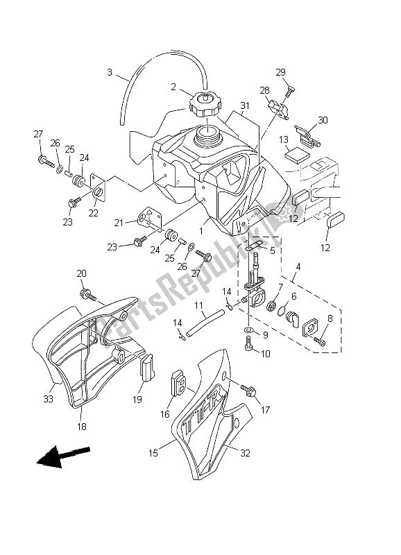 Toutes les pièces pour le Réservoir D'essence du Yamaha TT R 90 P 2002