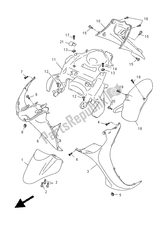 All parts for the Fender of the Yamaha YN 50 FM 2013