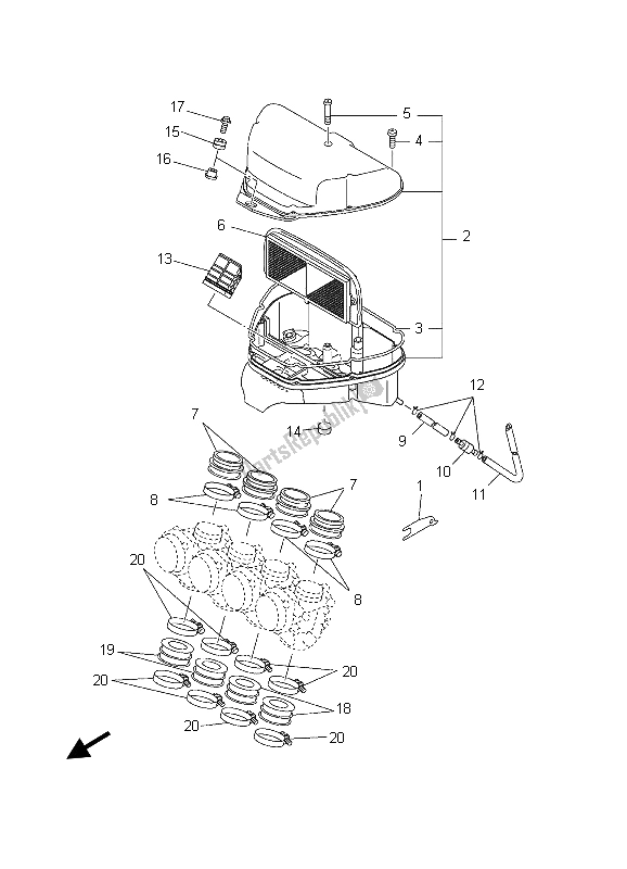 Toutes les pièces pour le Admission du Yamaha YZF R1 1000 2003