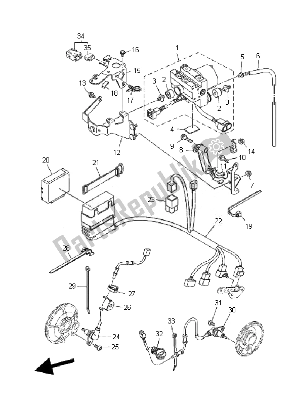 Toutes les pièces pour le électrique 3 du Yamaha TDM 900A 2010