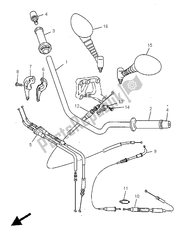 Todas las partes para Manija De Dirección Y Cable de Yamaha TDM 850 1999