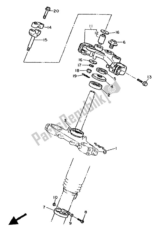 Tutte le parti per il Timone del Yamaha XT 600K 1992