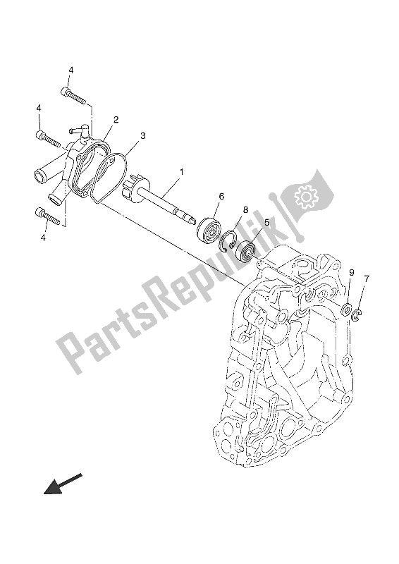 All parts for the Water Pump of the Yamaha YP 400R 2016