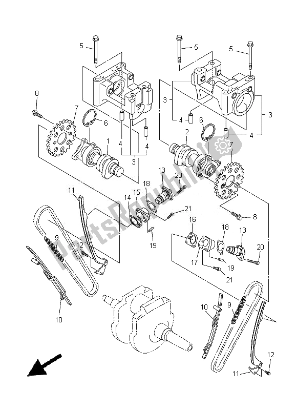 All parts for the Camshaft & Chain of the Yamaha XVS 1300A 2014