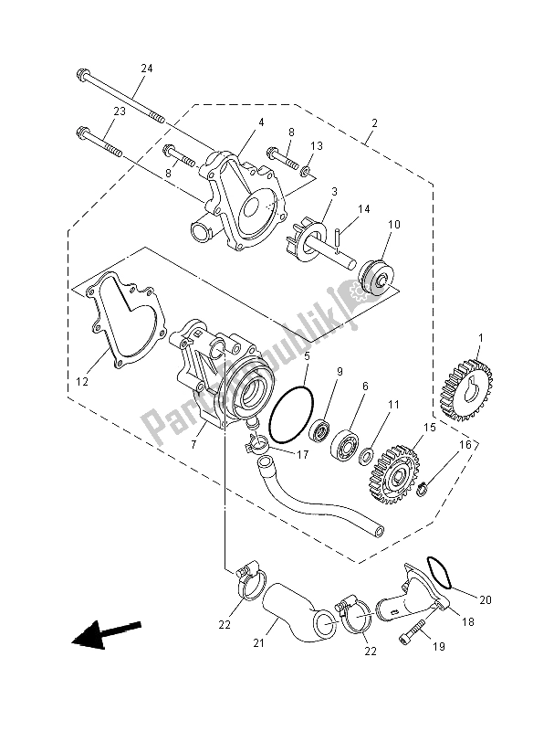 Toutes les pièces pour le Pompe à Eau du Yamaha YFM 700R SE 2012