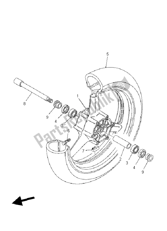 Tutte le parti per il Ruota Anteriore del Yamaha TDM 900 2010