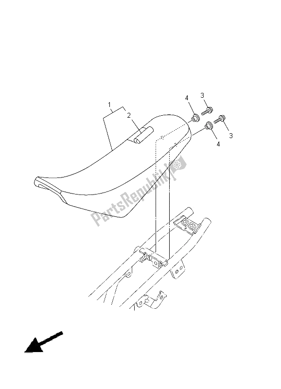 All parts for the Seat of the Yamaha TT R 50E 2012