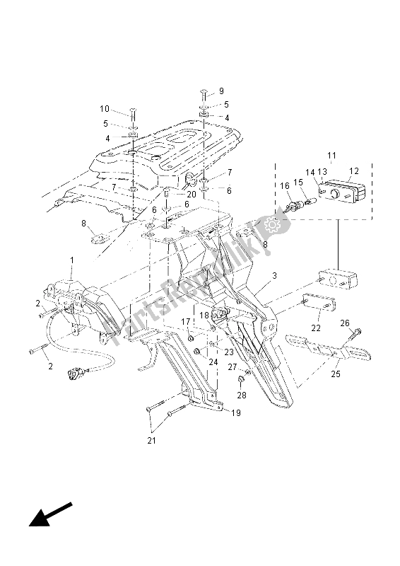 Tutte le parti per il Fanale Posteriore del Yamaha XT 660 ZA Tenere 2015