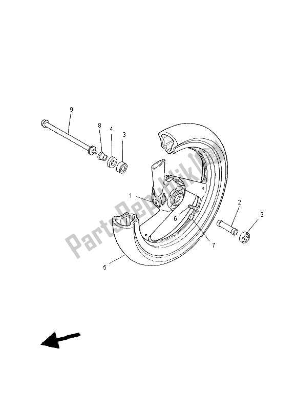 Tutte le parti per il Ruota Anteriore del Yamaha FZS 600 Fazer 2002