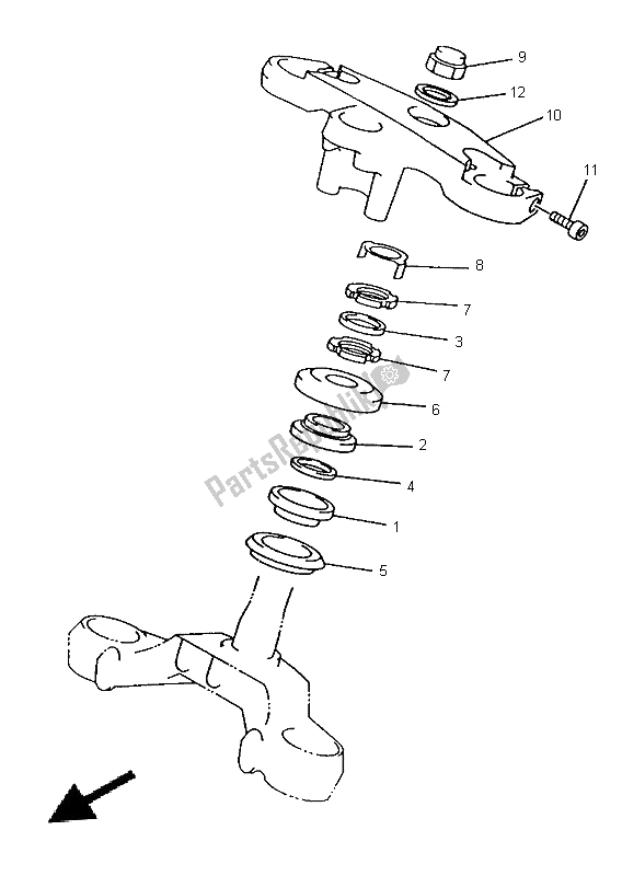 Toutes les pièces pour le Pilotage du Yamaha TRX 850 1996