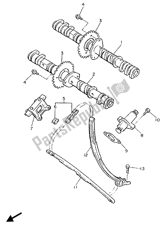 Toutes les pièces pour le Arbre à Cames Et Chaîne du Yamaha FZX 750 1987