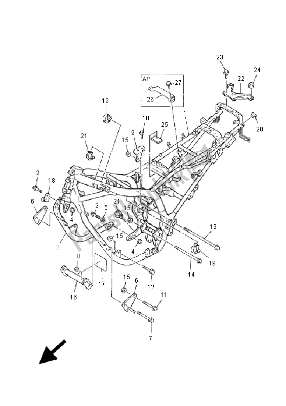 Tutte le parti per il Telaio del Yamaha XJ 900S Diversion 2001