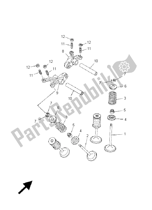 All parts for the Valve of the Yamaha YXR 700F Rhino 2009