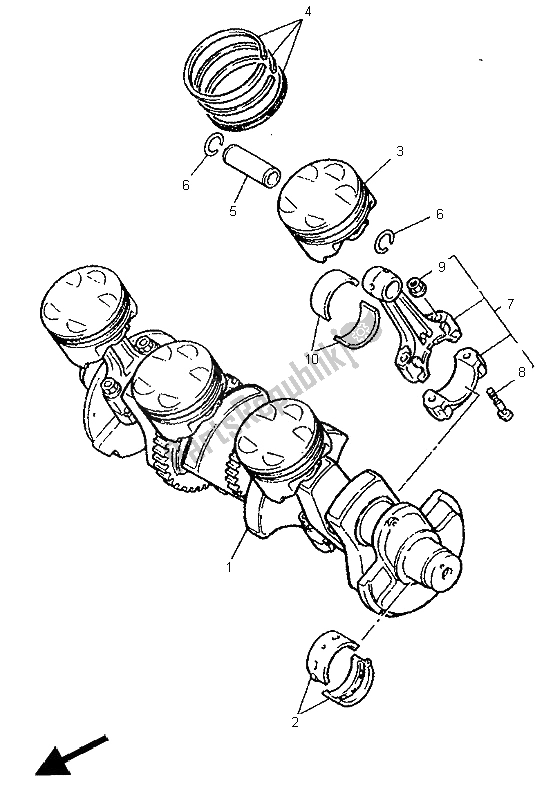 Toutes les pièces pour le Vilebrequin Et Piston du Yamaha YZF 750 SP 1995