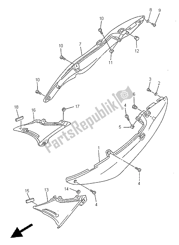 Tutte le parti per il Coperchio Laterale del Yamaha XJ 600S 1999