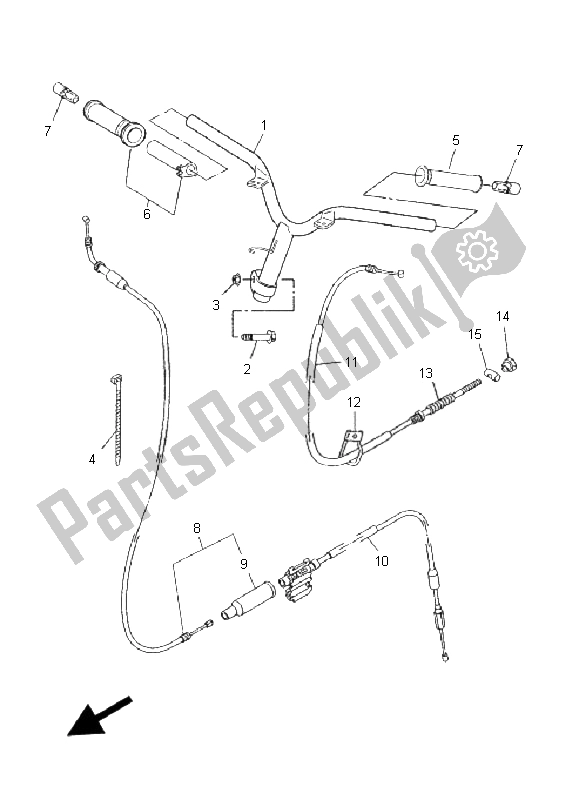 All parts for the Steering Handle & Cable of the Yamaha CS 50 RR LC JOG 2008