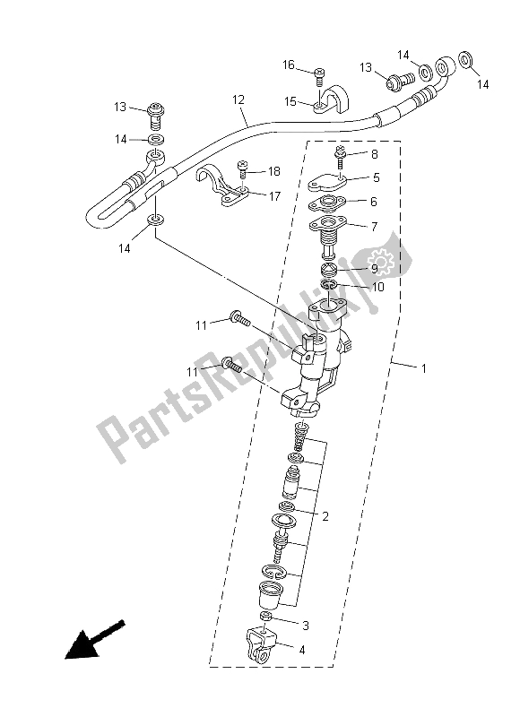 Wszystkie części do Tylny Cylinder G?ówny Yamaha YZ 250 2015