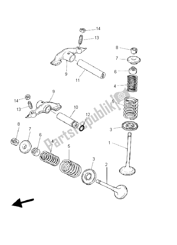 Toutes les pièces pour le Soupape du Yamaha YFM 250 Bear Tracker 2X4 2002