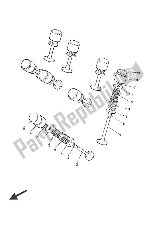 All parts for the Valve of the Yamaha XJR 1300C 2016