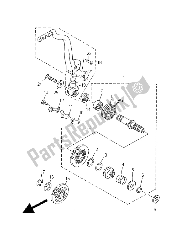 Wszystkie części do Rozrusznik Yamaha YZ 426F 2000