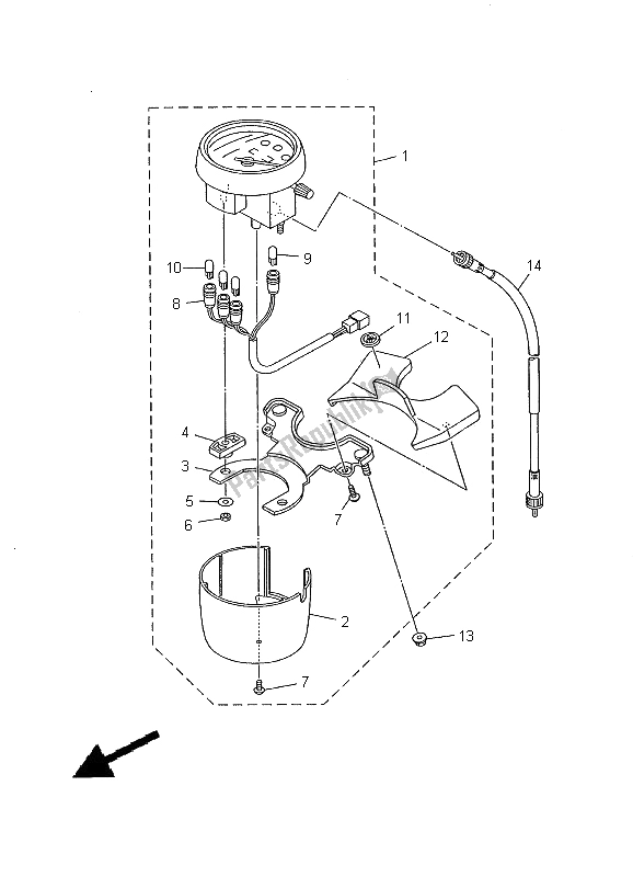 All parts for the Meter of the Yamaha SR 125 2000