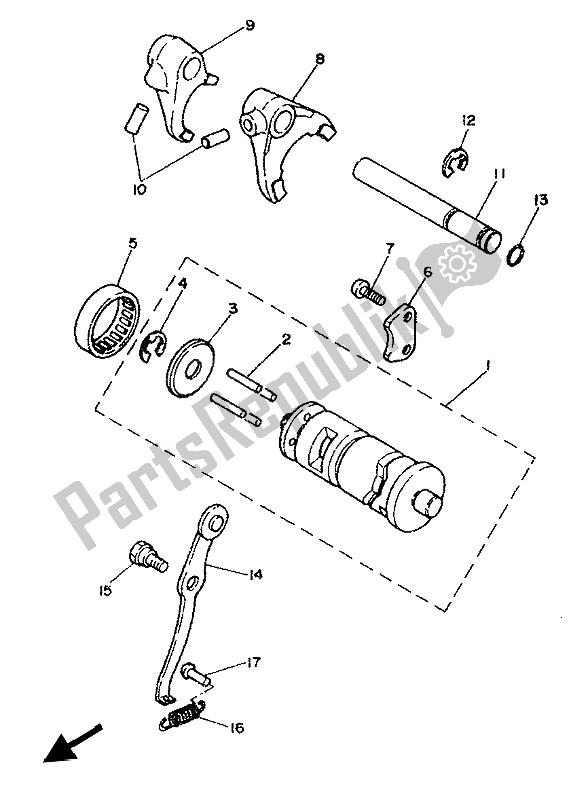 Toutes les pièces pour le Came Et Fourchette De Changement De Vitesse du Yamaha PW 80 1993