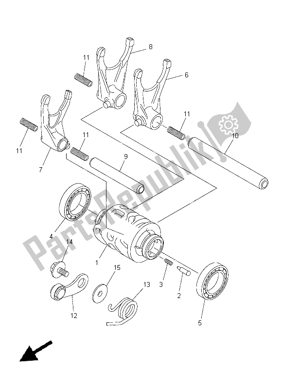 Tutte le parti per il Camma Cambio E Forcella del Yamaha YZ 250F 2014