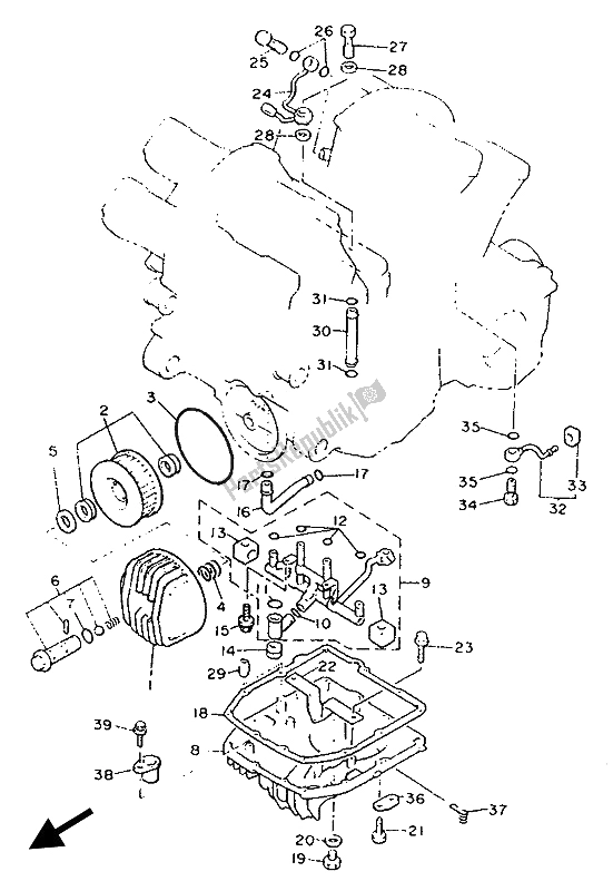 All parts for the Oil Cleaner of the Yamaha V MAX 12 1200 1993