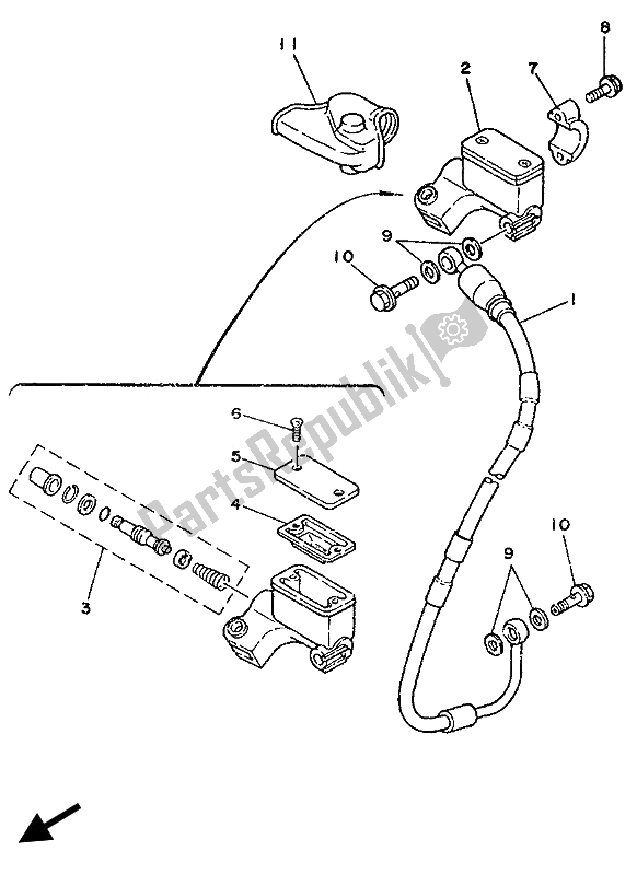 Tutte le parti per il Pompa Freno Anteriore del Yamaha YZ 250 1989